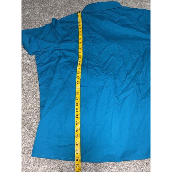 NEW Vintage Disney Plus Mickey & Pluto Embroidered Button Up 1X Blue Cotton - Picture 8 of 8